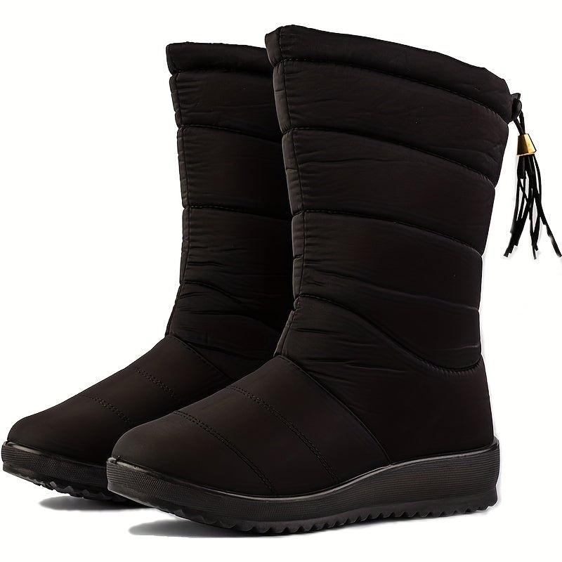 Bottes de neige pour femme, doublées et montant jusqu’au mollet | chaussures d’hiver antidérapantes