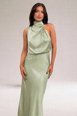 Women's Elegant Halter-Neck Maxi Dress