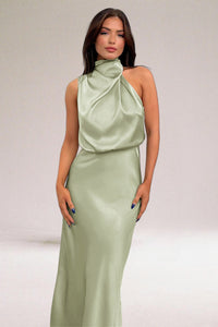 Women's Elegant Halter-Neck Maxi Dress