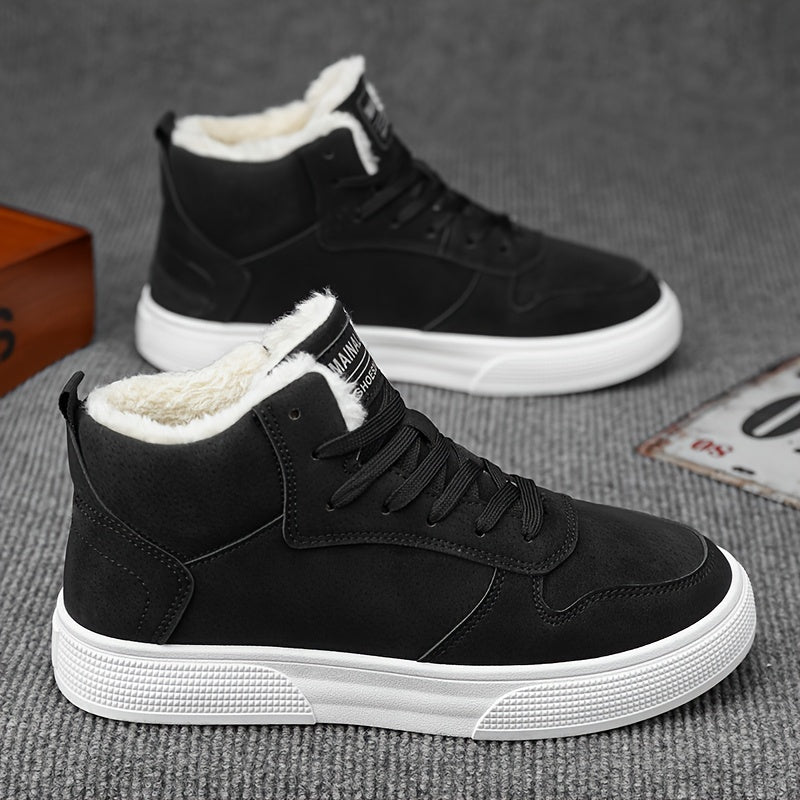 Ανδρικά ψηλά χειμερινά sneakers με επένδυση και κορδόνια | Για κάθε μέρα