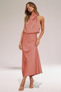 Women's Elegant Halter-Neck Maxi Dress