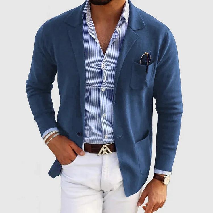 Cardigan da uomo con revers e tasche