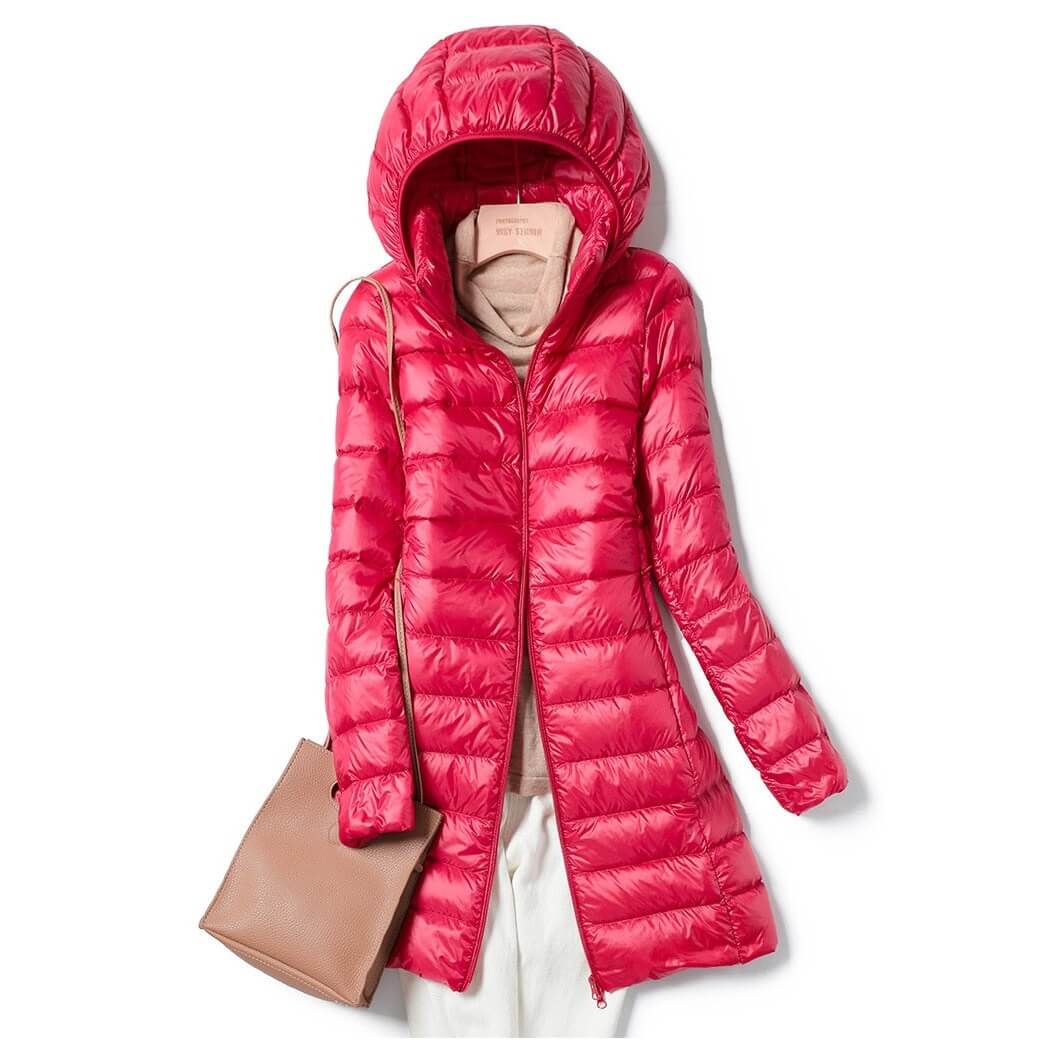 Women's Winter Jacket | Long Quilted Coat with Hood