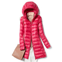 Women's Winter Jacket | Long Quilted Coat with Hood