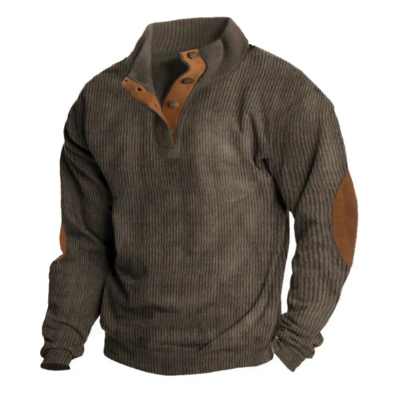 Pull pour homme à col montant et boutons