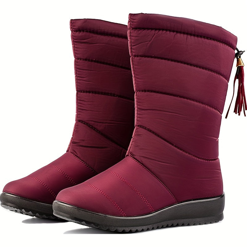 Bottes de neige pour femme, doublées et montant jusqu’au mollet | chaussures d’hiver antidérapantes