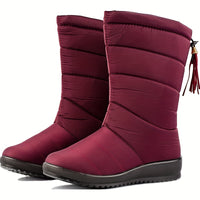 Bottes de neige pour femme, doublées et montant jusqu’au mollet | chaussures d’hiver antidérapantes