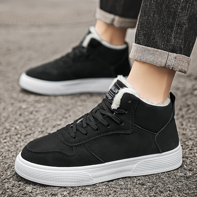 Ανδρικά ψηλά χειμερινά sneakers με επένδυση και κορδόνια | Για κάθε μέρα