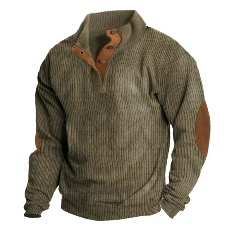 Pull pour homme à col montant et boutons