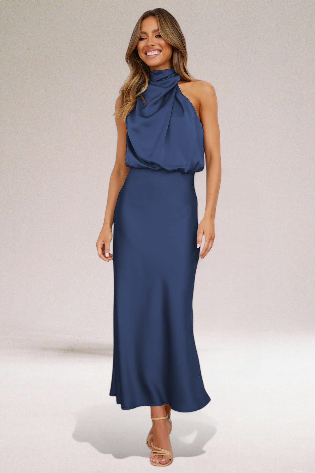 Women's Elegant Halter-Neck Maxi Dress
