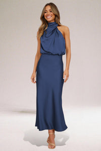 Women's Elegant Halter-Neck Maxi Dress