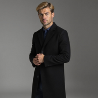 Manteau slim pour homme, droit et longueur genou