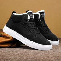 Ανδρικά ψηλά χειμερινά sneakers με επένδυση και κορδόνια | Για κάθε μέρα