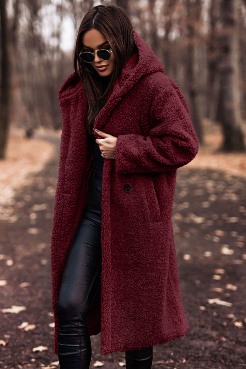 Cappotto invernale lungo da donna con cappuccio, oversize | Caldo, per tutti i giorni e per le passeggiate