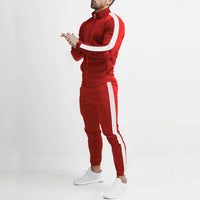 Pantaloni da tuta da uomo, completo slim fit con felpa con zip e pantaloni affusolati