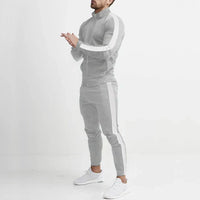 Pantaloni da tuta da uomo, completo slim fit con felpa con zip e pantaloni affusolati