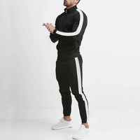 Pantaloni da tuta da uomo, completo slim fit con felpa con zip e pantaloni affusolati