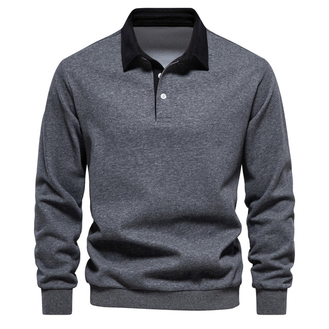 Maglione da uomo stile polo a maniche lunghe | Per tutti i giorni e per il lavoro