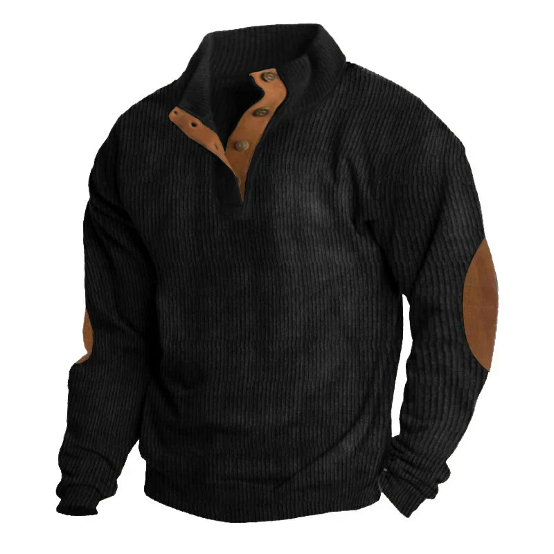 Pull pour homme à col montant et boutons