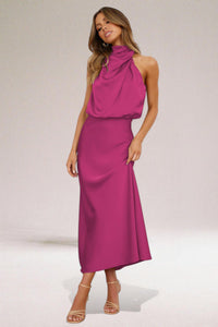 Women's Elegant Halter-Neck Maxi Dress