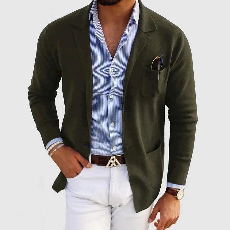 Cardigan da uomo con revers e tasche