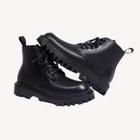 Męskie Buty Zimowe Sznurowane Botki Styl Wojskowy