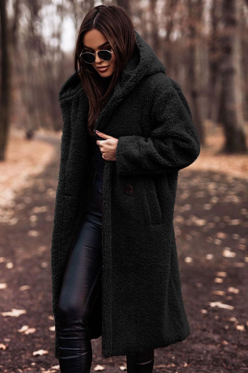 Cappotto invernale lungo da donna con cappuccio, oversize | Caldo, per tutti i giorni e per le passeggiate