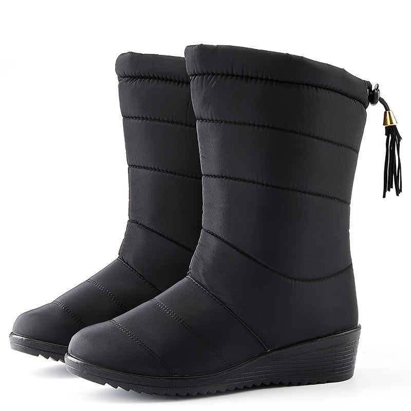 Bottes de neige pour femme, doublées et montant jusqu’au mollet | chaussures d’hiver antidérapantes