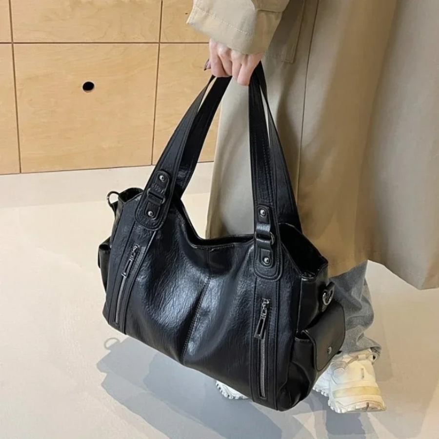Borsa a tracolla da donna in pelle con zip