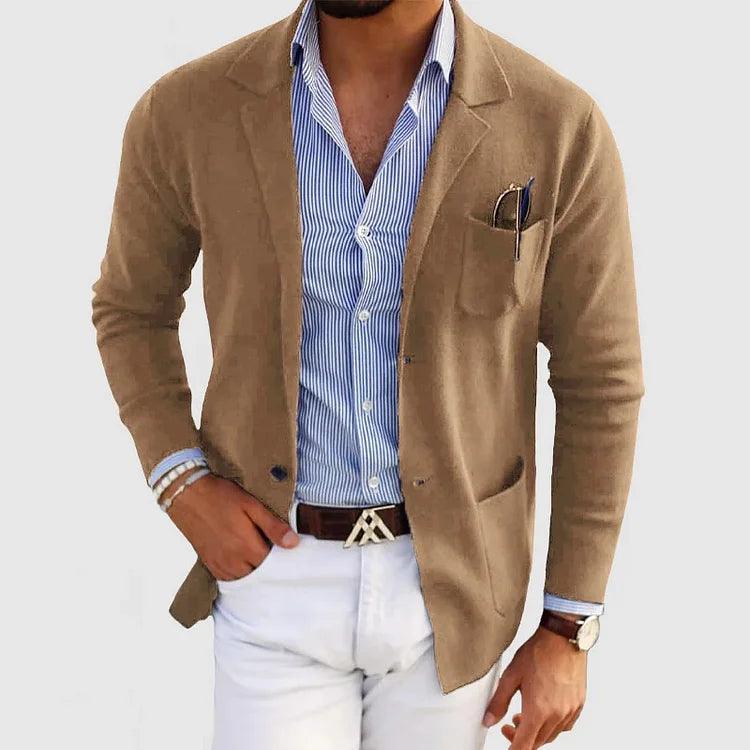 Cardigan da uomo con revers e tasche