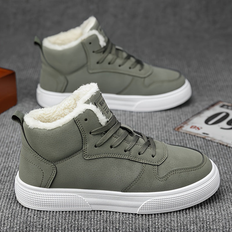 Ανδρικά ψηλά χειμερινά sneakers με επένδυση και κορδόνια | Για κάθε μέρα