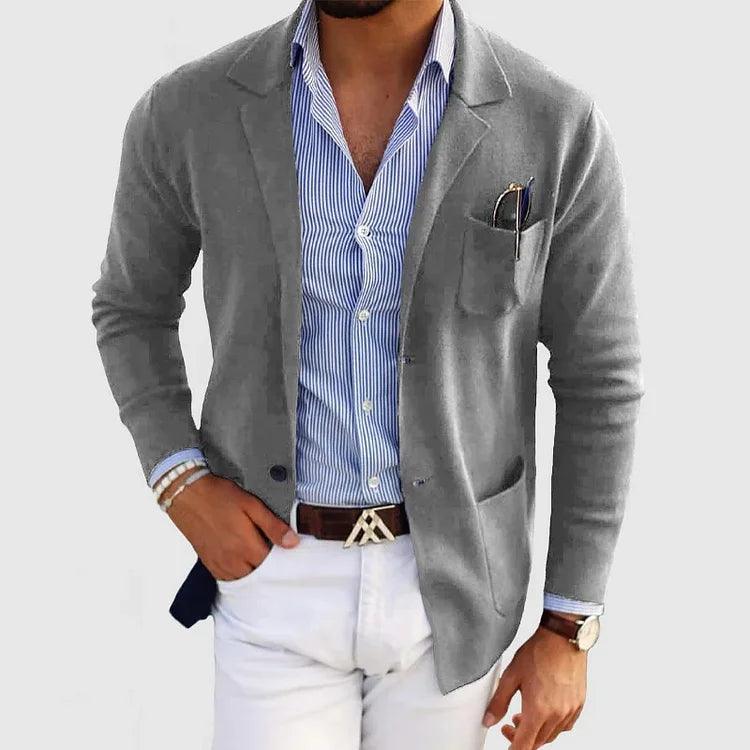 Cardigan da uomo con revers e tasche