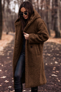 Cappotto invernale lungo da donna con cappuccio, oversize | Caldo, per tutti i giorni e per le passeggiate