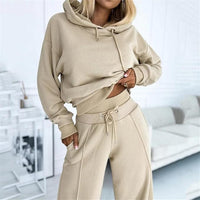 Completo da jogging da donna con felpa con cappuccio e pantaloni a gamba larga | Per tutti i giorni e la città