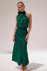 Women's Elegant Halter-Neck Maxi Dress