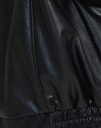 Giacca oversize da donna in pelle con cerniera