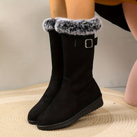 Bottes de neige pour femme, doublées | chaussures d’hiver à fermeture éclair et antidérapantes
