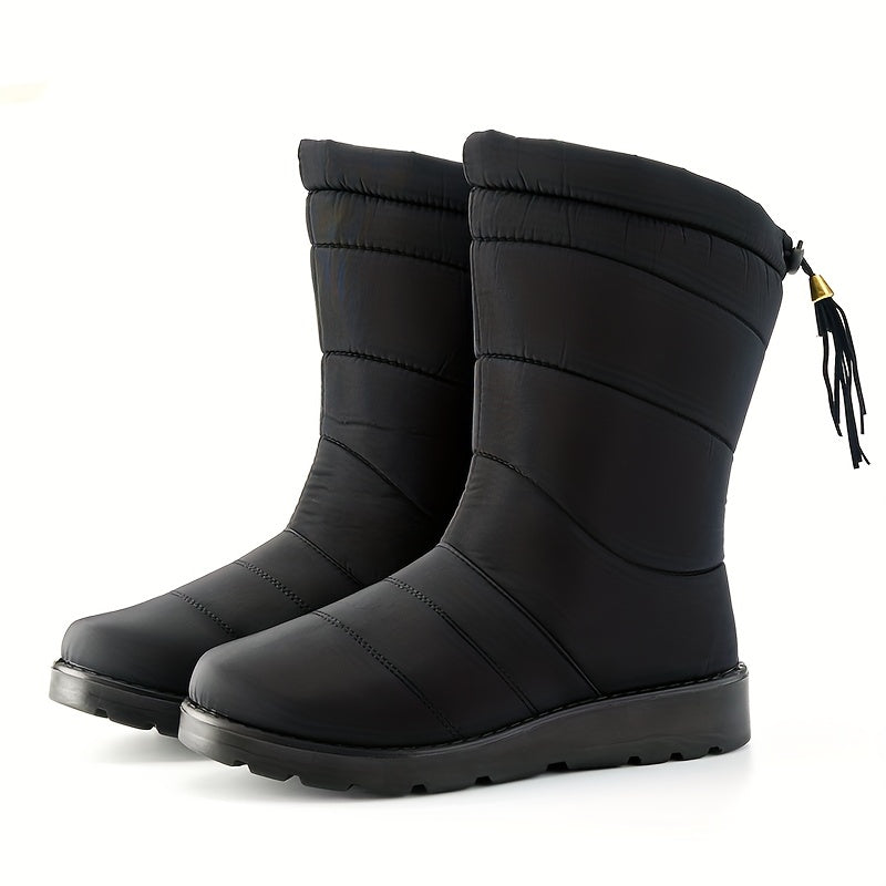 Bottes de neige pour femme, doublées et montant jusqu’au mollet | chaussures d’hiver antidérapantes
