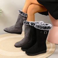 Bottes de neige pour femme, doublées | chaussures d’hiver à fermeture éclair et antidérapantes