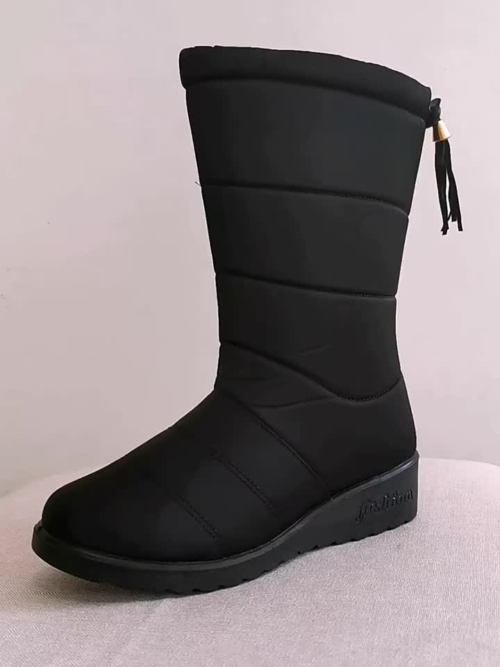 Bottes de neige pour femme, doublées et montant jusqu’au mollet | chaussures d’hiver antidérapantes