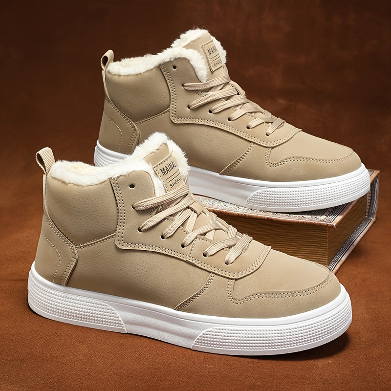 Ανδρικά ψηλά χειμερινά sneakers με επένδυση και κορδόνια | Για κάθε μέρα
