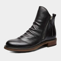 Bottines en cuir pour homme avec fermeture éclair latérale