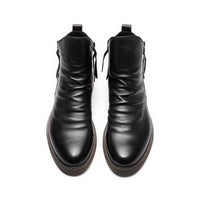 Bottines en cuir pour homme avec fermeture éclair latérale