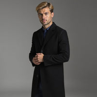 Manteau slim pour homme, droit et longueur genou