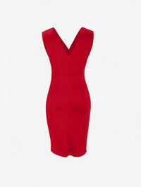 Robe longue ajustée sans manches pour femme avec décolleté en V et fente