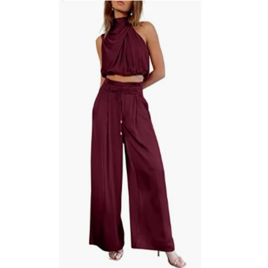 Ensemble élégant deux pièces pour femme à jambes larges