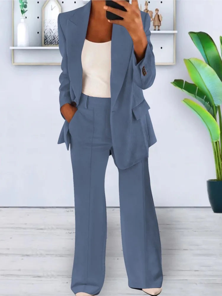 Costume élégant pour femme avec pantalon large