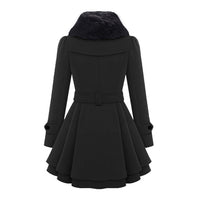 Geacă de iarnă elegantă de damă | La două rânduri de nasturi, cu cordon