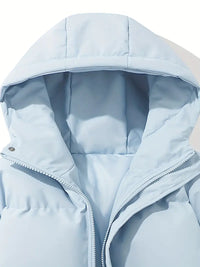 Zip-up quilted hooded jacket