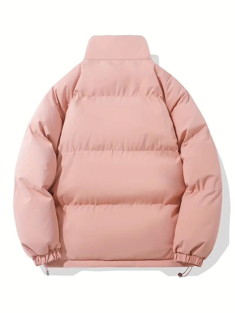Zip-up quilted hooded jacket
